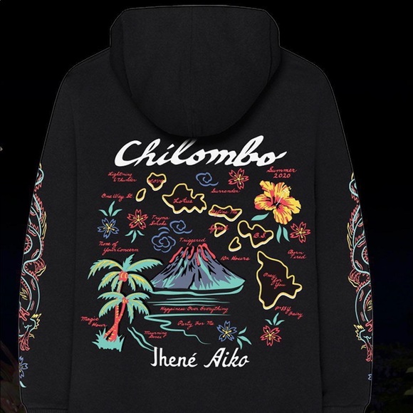 jhene aiko Tops - Jhene Aiko CHILOMBO MAP HOODIE